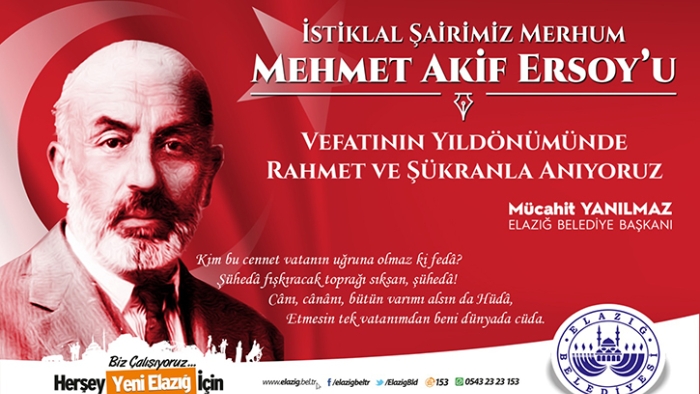 Milli Şairimiz Mehmet Akif’i Rahmetle Anıyoruz